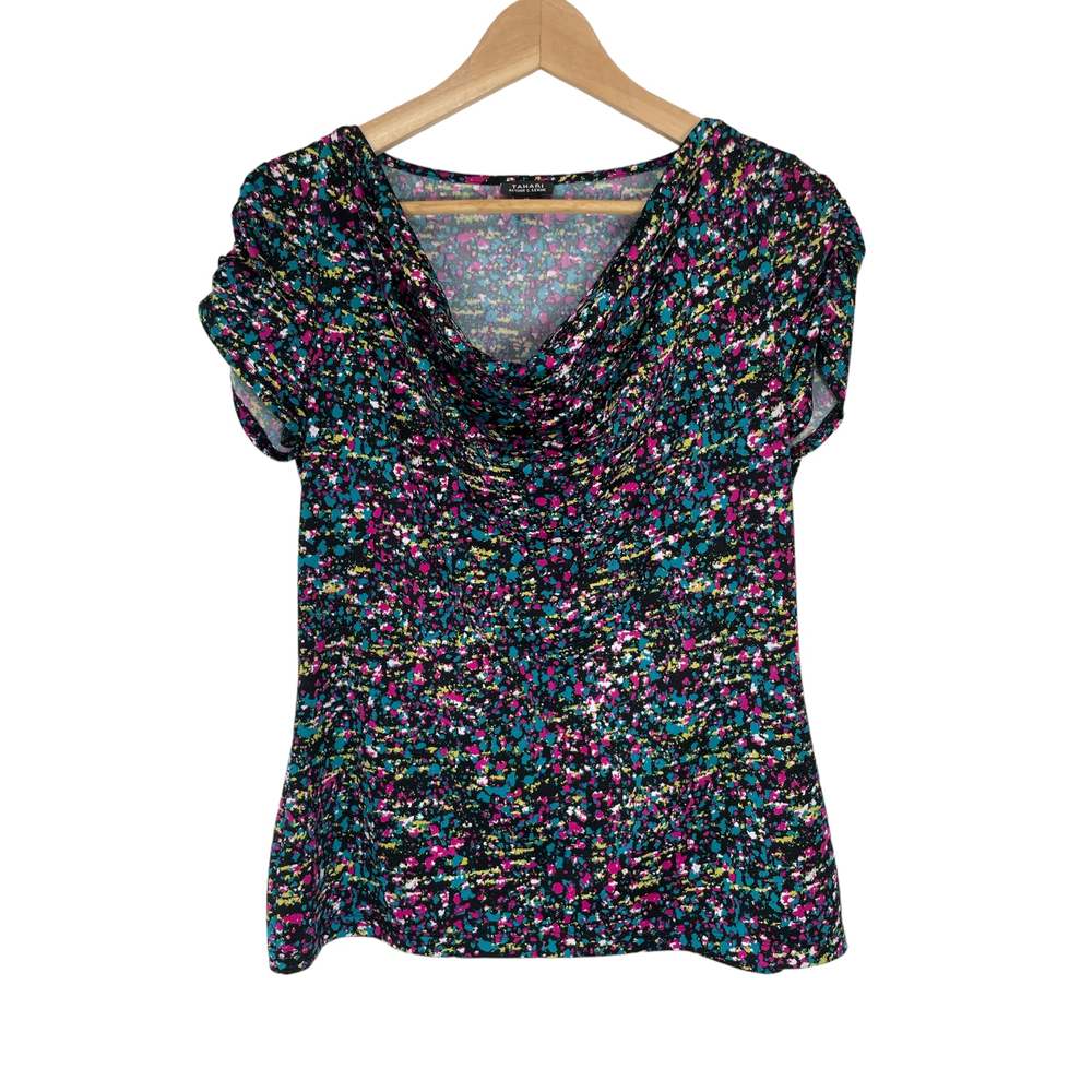 Tahari A. S. Levine Ruched Short sleeve Top